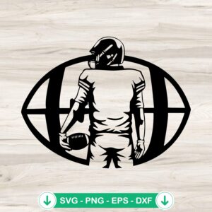 Custom Name and Number Football Player SVG file for Cricut