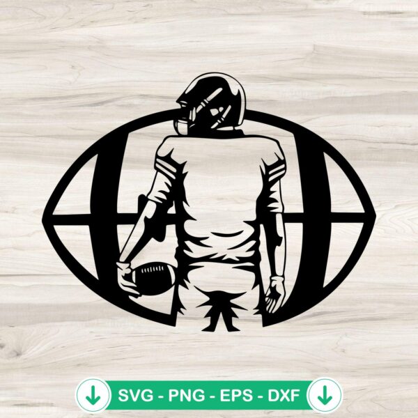 Custom Name and Number Football Player SVG file for Cricut