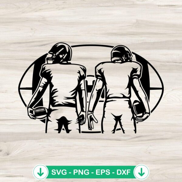 Custom Two Football Players svg file for Cricut cutting machine