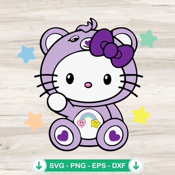 Cute Hello Kitty Care Bear SVG file for cricut svg cutting