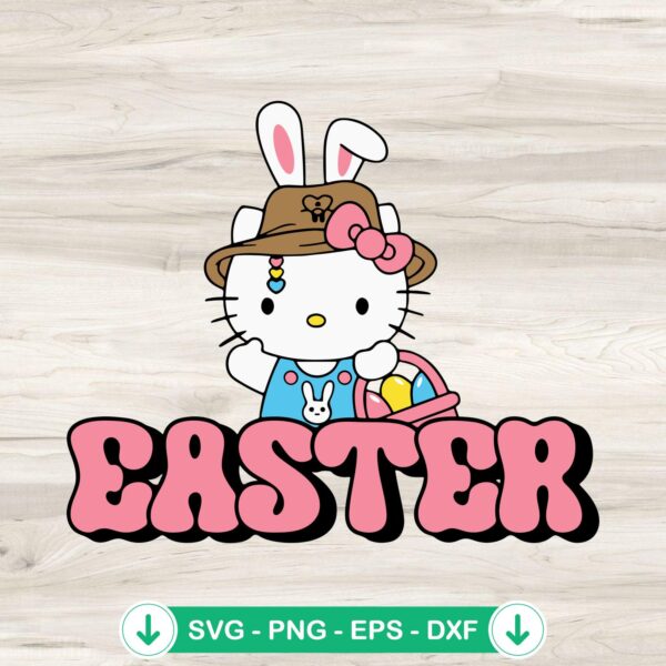 Cute Hello Kitty Easter Bunny SVG cut file for Cricut