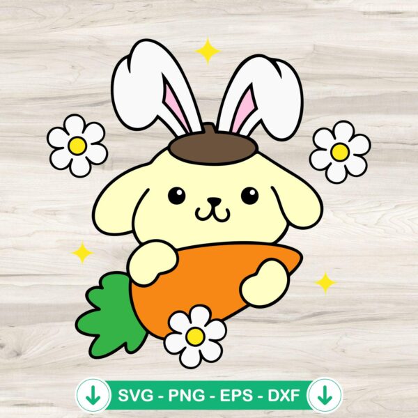Cute Pompompurin Easter Day SVG file for cutting machine