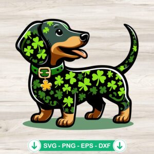 Dachshund Dog Shamrock SVG file for Cricut cutting machine