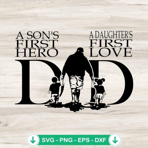Dad Son And Daughter SVG file for cutting machines