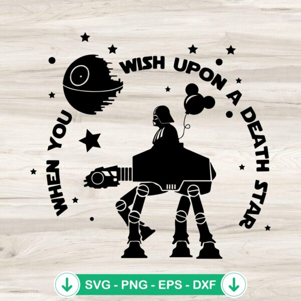 Darth Vader When You Wish Upon A Death Star svg file for cricut