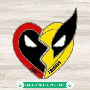 Deadpool and Wolverine best friends svg file, cricut svg cutting file