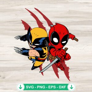 Deadpool and Wolverine SVG file for Cricut cutting machines