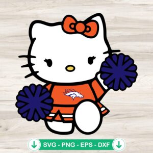 Denver Broncos Hello Kitty Cheerleader SVG file, cricut svg cutting file