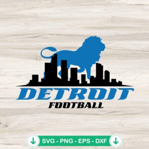 Detroit Lions Football svg file, Michigan skyline cutting file