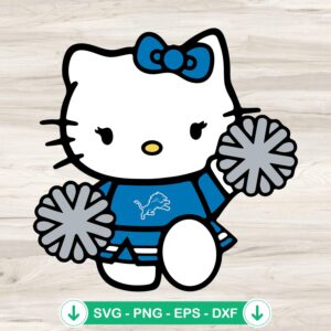 Detroit Lions Hello Kitty Cheerleader SVG file for cutting machines