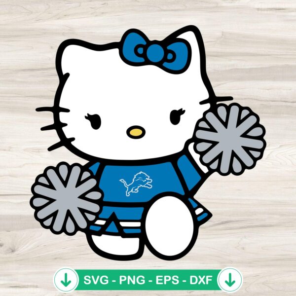 Detroit Lions Hello Kitty Cheerleader SVG file for cutting machines