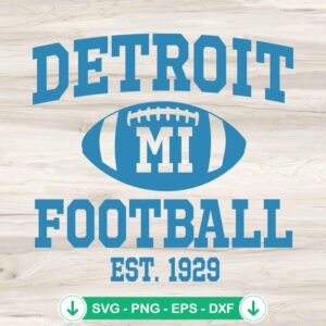Detroit Michigan Football Est 1929 SVG file for Cricut