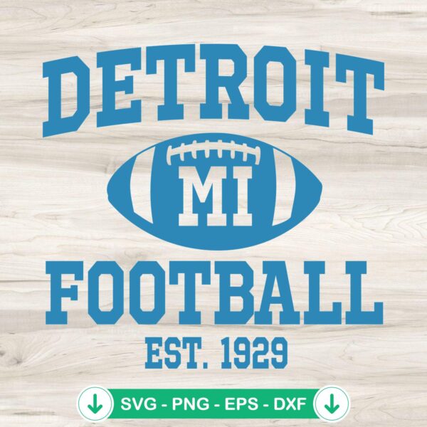 Detroit Michigan Football Est 1929 SVG file for Cricut