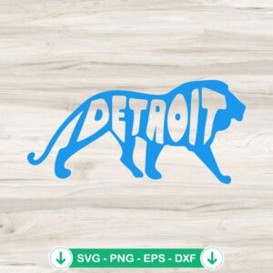 Detroit SVG file featuring Detroit Lions logo for cutting machines