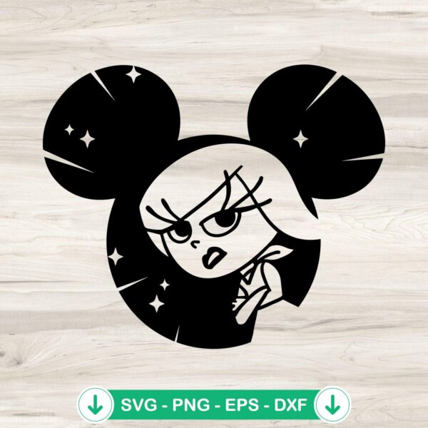 Disgust SVG file for Inside Out 2 Disney Mouse Ears cutting file