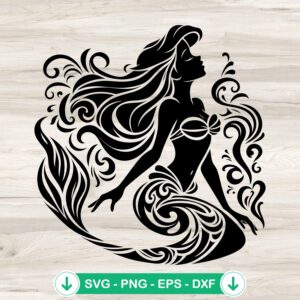 Disney Ariel SVG file, The Little Mermaid cutting file for Cricut