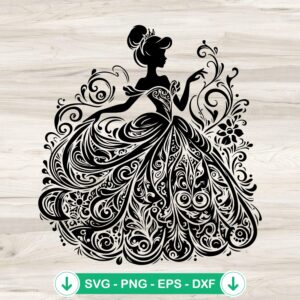 Disney Cinderella Mandala SVG file for Cricut and cutting machines