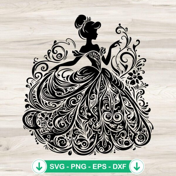 Cinderella Mandala SVG file for Cricut and cutting machine