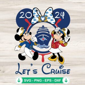Disney Cruise Line 2024 SVG file, Mickey Minnie Mouse cutting file