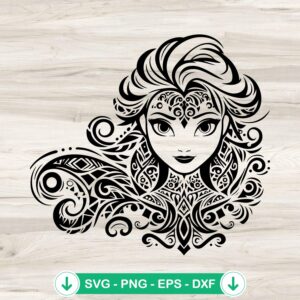 Disney Elsa Frozen Mandala svg file for Cricut cutting machine