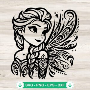 Disney Elsa Mandala SVG file for Cricut and cutting machine