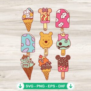 Disney Ice Cream SVG file for Cricut cutting machine