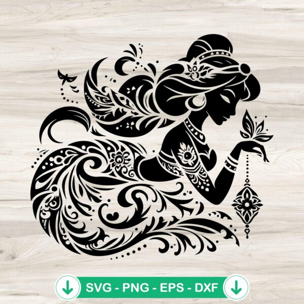 Disney Jasmine Mandala SVG file for Cricut and cutting machines