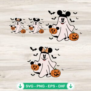 Mickey Minnie Mouse Ghost SVG file for Halloween decor
