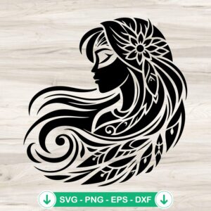 Disney Pocahontas SVG file, cricut svg cut file, Maori style mandala SVG