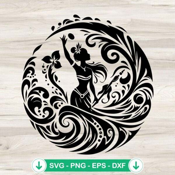 Disney Pocahontas SVG file, mandala and zentangle cutting file