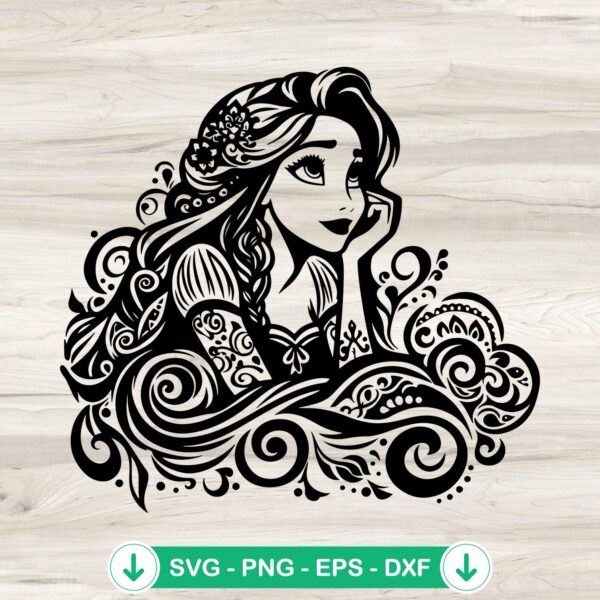 Disney Rapunzel Mandala SVG file for cricut cutting