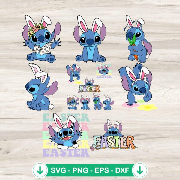 Disney Stitch Easter Bundle SVG file for Cricut cutting