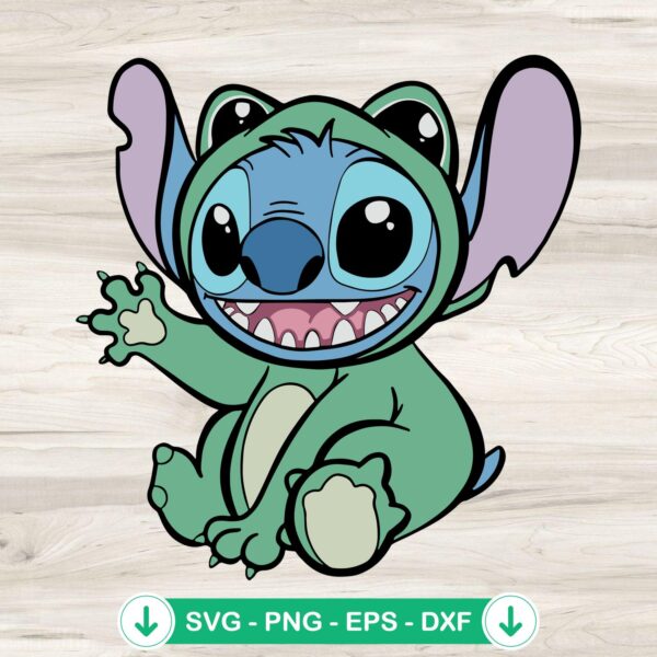 Disney Stitch Green Frog svg file for cutting machine craft