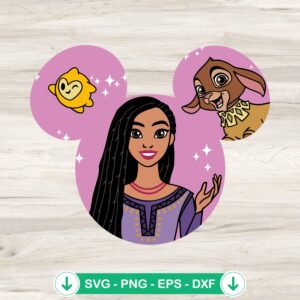 Disney Wish Asha Star SVG file for Cricut cutting machine