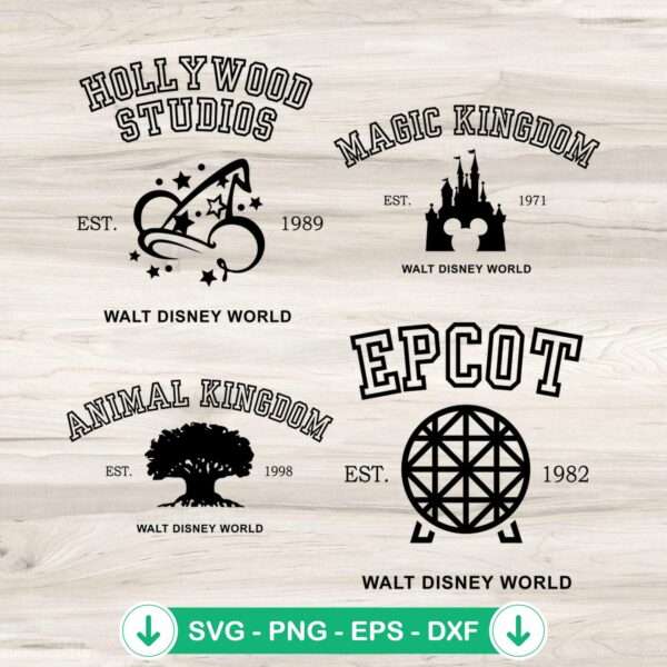 Disneyworld 4 Parks SVG file, cricut svg, cutting file