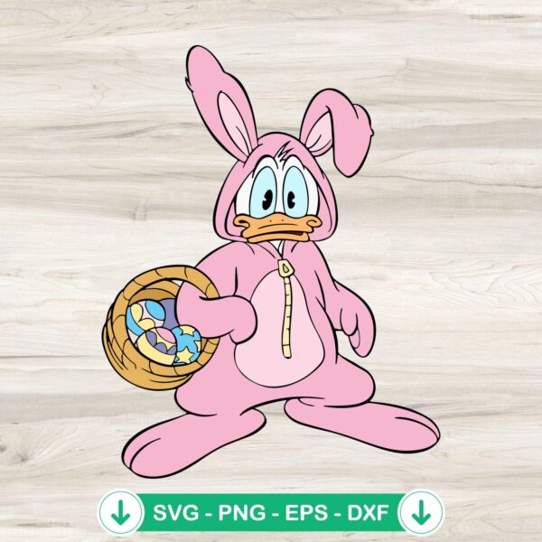 Donald Duck Easter Bunny SVG file for Cricut cutting machine