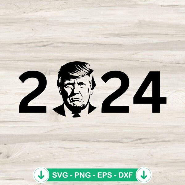 Donald Trump 2024 silhouette svg file for cutting machines