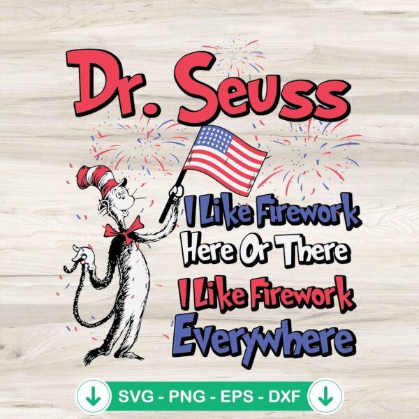 Dr Seuss 4th of July SVG file for Cricut cutting machine