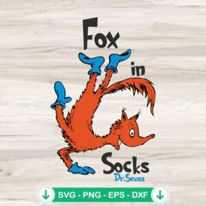 Dr Seuss Fox In Socks SVG file, cricut svg cut file