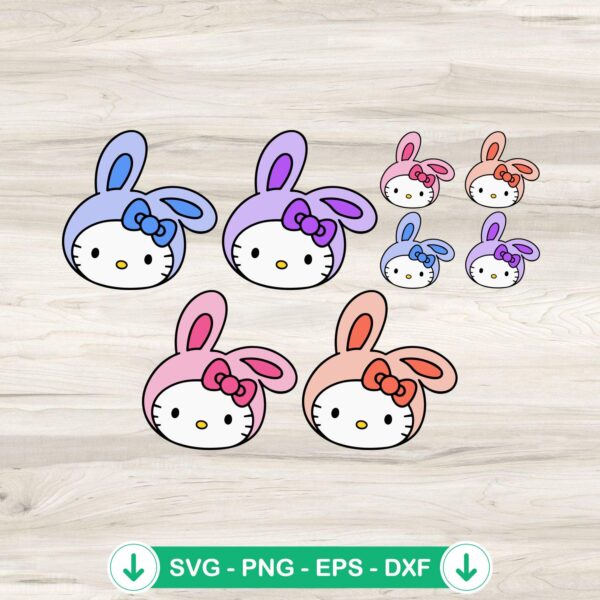 Easter Kitty Bunny SVG Bundle, cricut svg cut file