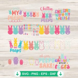Easter Peeps Bundle SVG file for Cricut cutting machines