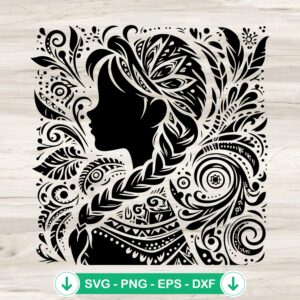 Elsa and Anna Mandala Art svg file for cricut cutting machine