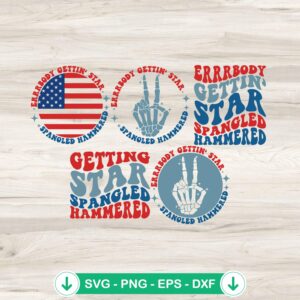 Star Spangled Hammered SVG file for Cricut cutting machine