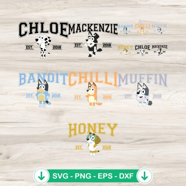 Family Bluey Heeler SVG Bundle - Cricut SVG cutting file