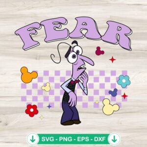 Fear SVG file for Inside Out theme, cricut svg, cutting file