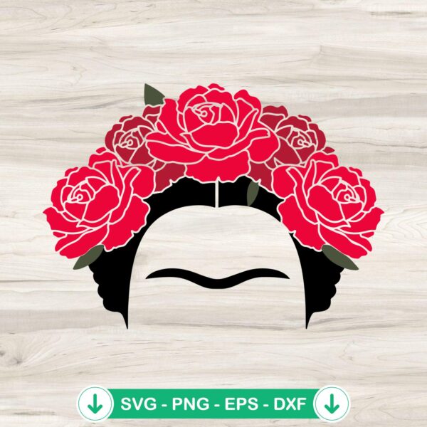 Frida Kahlo Florals SVG file for cutting machines, cricut svg