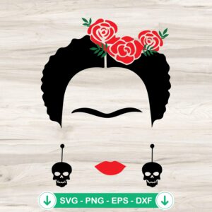 Frida Kahlo SVG file for Cricut - Frida Skull cutting file