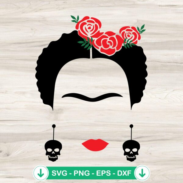 Frida Kahlo SVG file for Cricut - Frida Skull cutting file