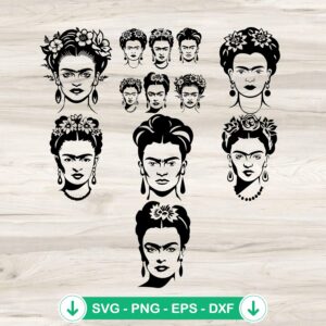 Frida Kahlo silhouette svg file, cricut svg cutting file