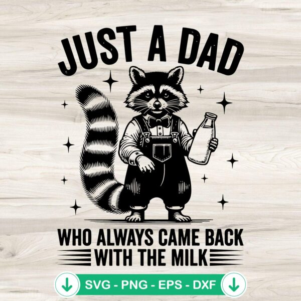 Funny Raccoon Just A Dad SVG cutting file for Cricut